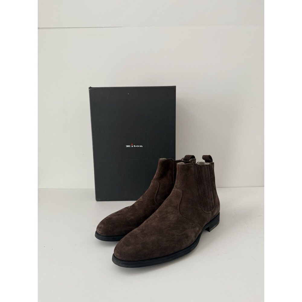 Kiton Suede Brown Chelsea Boots  - Made In Italy - 8UK (8.5-9US)